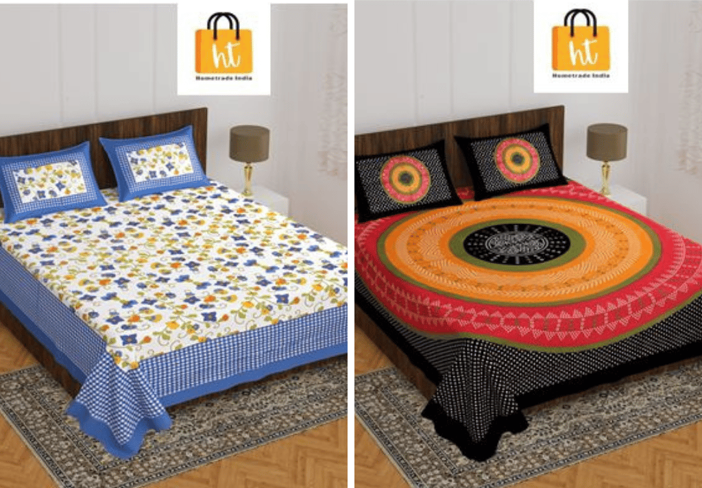 2201-Hometrade India- Standard Double Size (90*100 in )-Combo Double Bedsheet