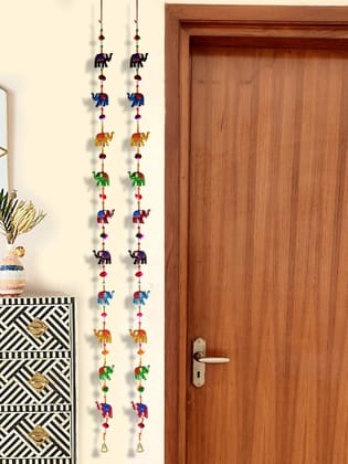 DreamKraft Paper Mache Elephant Full Door Hangings(147.37 cm, 20 Elephant)