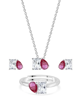 Togetherness Toi Et Moi Red Ruby Set-Adjustable