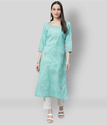 Divena - Green Cotton Women's Straight Kurti