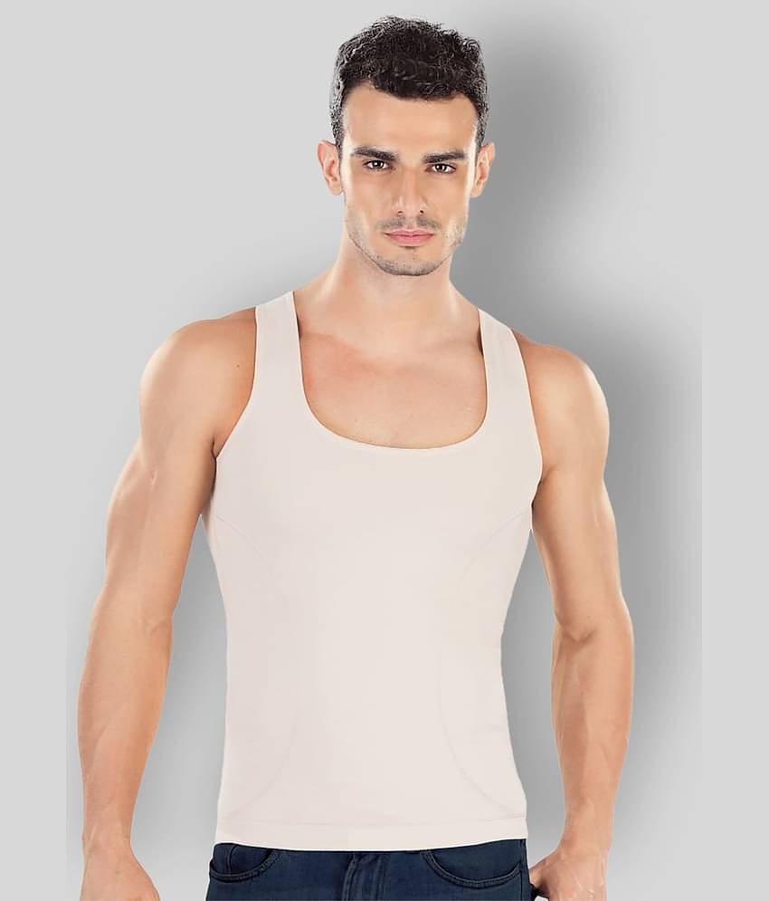 Dermawear Pack of 1 Cotton Blend Sleeveless Vest For Men ( Beige )