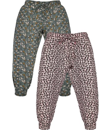 Plum Tree Girls Flower Print Rayon Pant  ( Pack of 2)