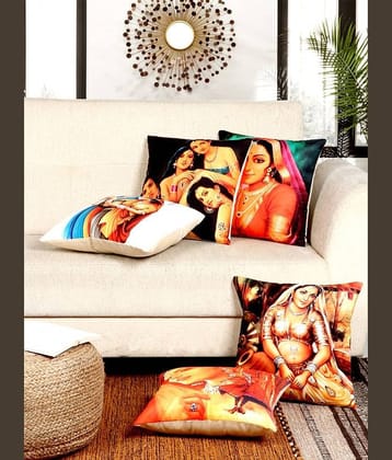 BELLA TRUE - Set of 5 Cushion Covers Abstract Themed