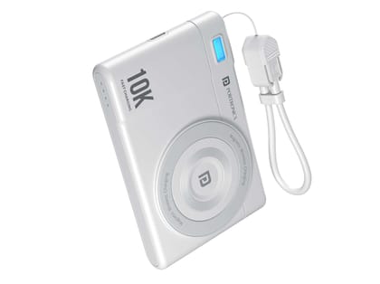 Portronics Power Shutter Air 10K 15W Wireless Output, 22.5W Wired Output, In Built Type C Cable, Light Weight - White Portronics Power Shutter Air 10K 15W Wireless Output, 22.5W Wired Output, In Built Type C Cable, Light Weight - White