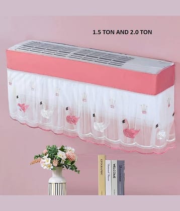 Sahaj Creation Single Poly-Cotton Pink AC Cover for 1.5 Ton Split AC