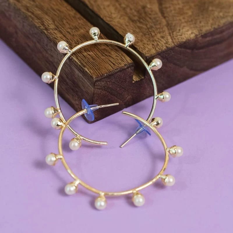 Gold-Plated Circular Hoop Earrings