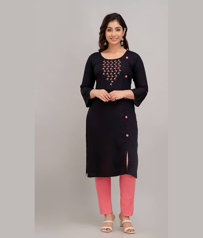 Kapadia - Black Rayon Women's Front Slit Kurti ( Pack of 1 )