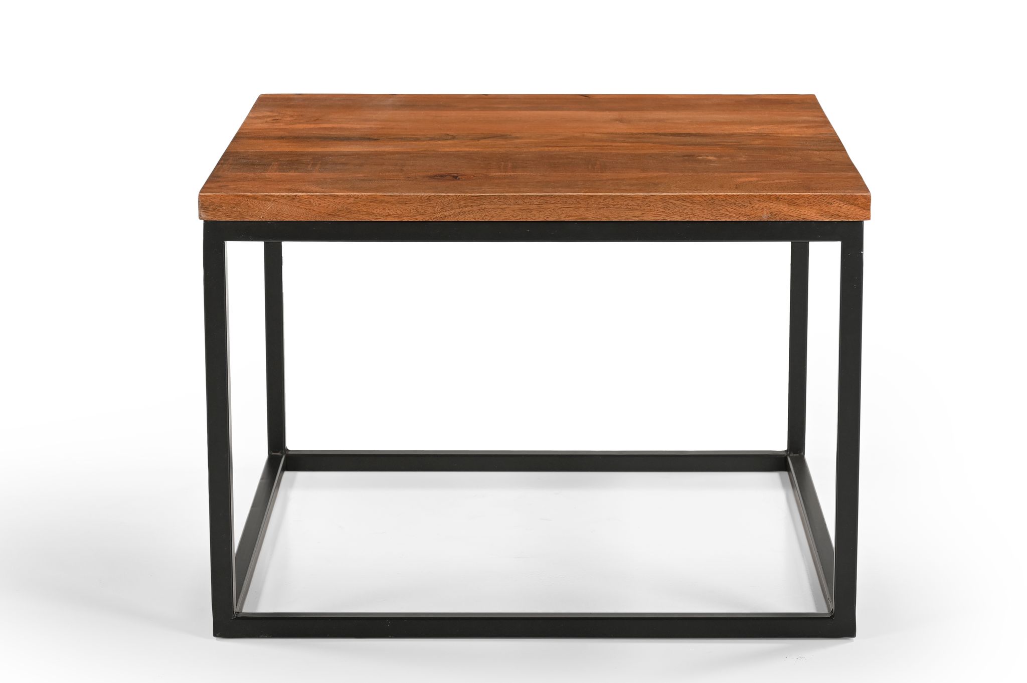 Wakeup India Solid Wood Center Coffee Table for Living , Drwaing Room | Lissol Wooden Side Lamp Table with Metal Frame for Bedroom , Drawing Room ( Light Cherry Colour Finish, 1 Year Warranty )