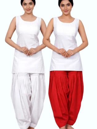 UneR Women's Pure Cotton Patiyala Salwar | Solid Traditional Ethnic Bottom Wear | Pack of 2
