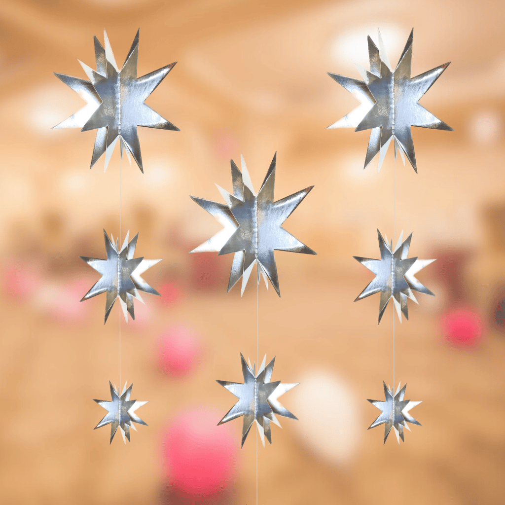 4D Silver Star Hanging - 6FT - Party and Festive Needs | Buy online on ZillyBuy