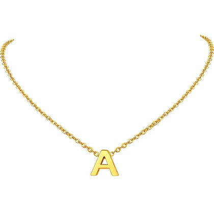 Initial Alphabet Gold Letter A Necklace Pendant Chain-A