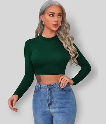 Dream Beauty Fashion Women's Polyester Crop Top ( Green )