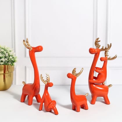 CUTE ELK FAMILY CREATIVES - SET OF 5-Orange