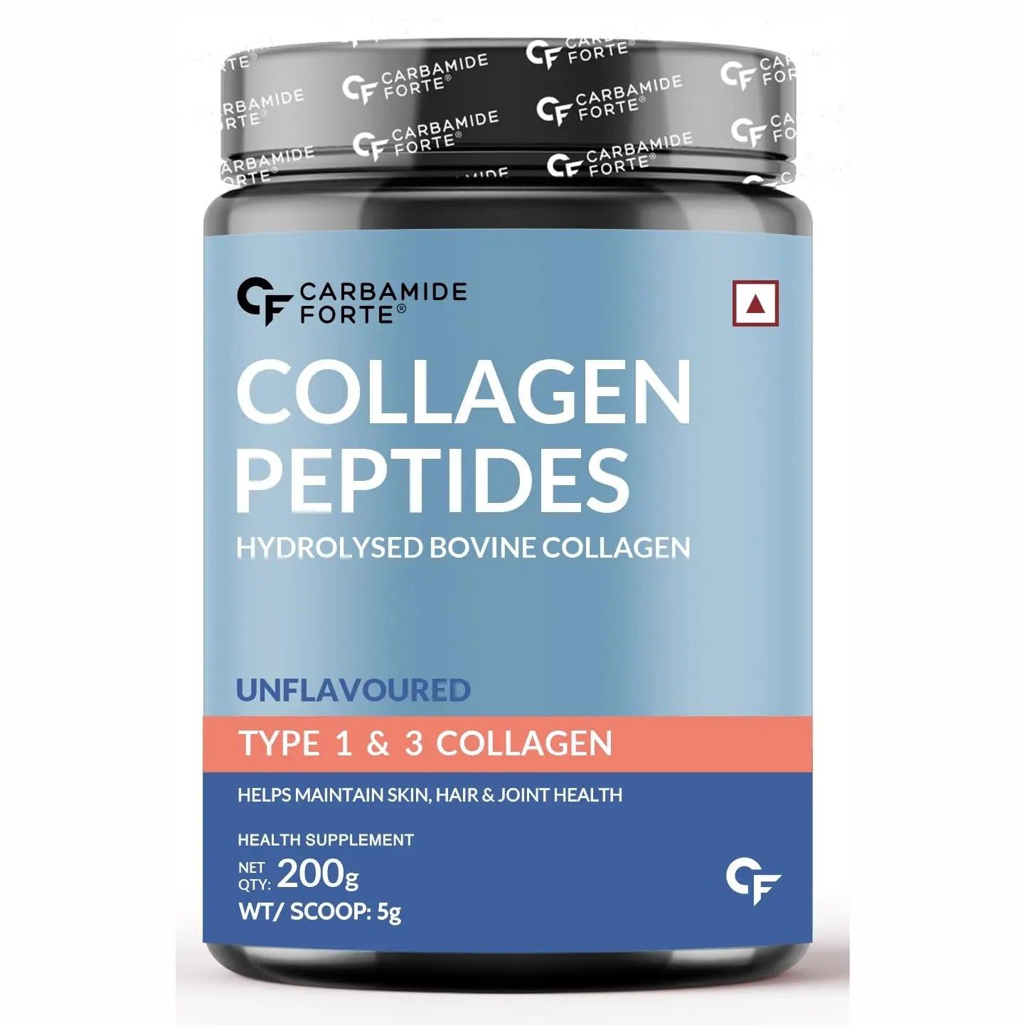 Carbamide Forte Hydrolyzed Collagen Powder, 200g | with Type 1 & 3 Collagen Peptides | Unflavored