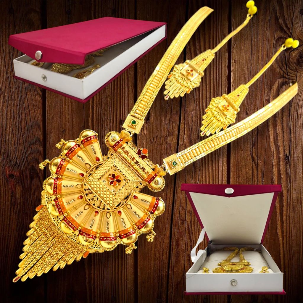 Indian jewelry set Traditional Gold-Plated Necklace.