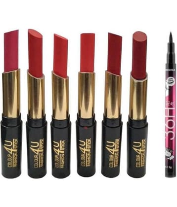 Lenon Black Pen Eyeliner & Creme Lipstick Multi Pack of 7 7 g