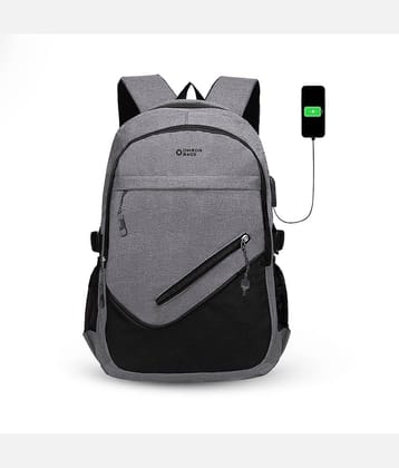 OMRON BAGS 28 Ltrs Polyester Backpack *For Men & Women ( Grey )