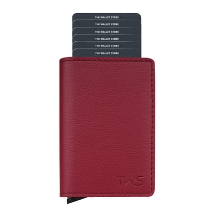 The Wallet Store Vivid Vault RFID Protected Metal Cardholder - Maroon