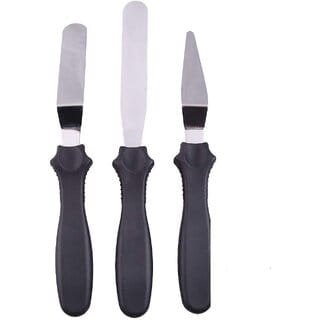 REGAL 3-in-1 Multi-Function Stainless Steel Cake Icing Spatula Knife, Multi Color, Set of 3-Pcs