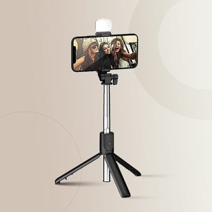 Selfie Stick Tripod With Led Light and Bluetooth Remote-LED Light