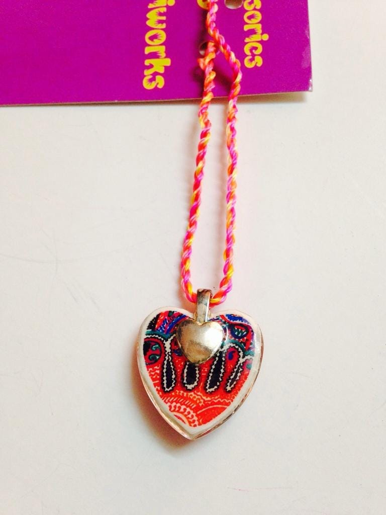 Rangoli Heart Glass Pendant