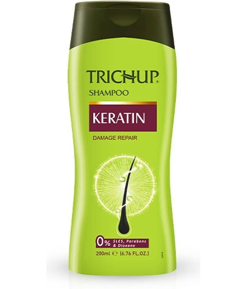 Trichup Keratin Damage Repair Shampoo 200ml | Smoothening Cleanser for Dry, Frizzy & Damaged Hair | Strengthens & Softens