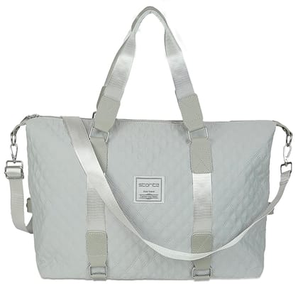 Storite Nylon 47 Cm Multi-Purpose Travel Duffle Bag for Women with Separate Dry and Wet Pocket, Lightweight Waterproof Backpack Carry Luggage Bag (Grey, 47 x 18 x 34 Cm)