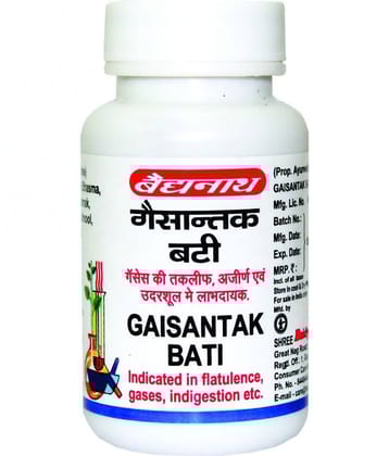 Baidyanath Gaisantak Bati 100 Tablet (Pack of 2) Gas Relief, Natural Constipation