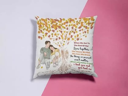 Arni Arts Lives Together Couple Cushion Cover 12x12 Inch