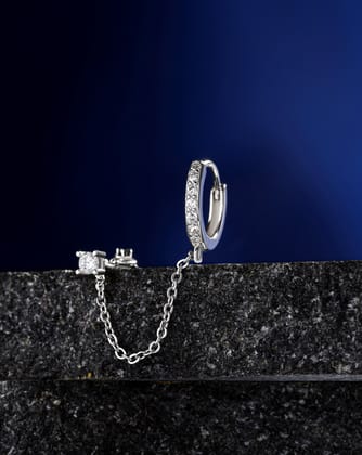 Claw Hoop Chain Connector-Rhodium
