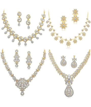 Sukkhi Alloy Golden Traditional Necklace set Combo