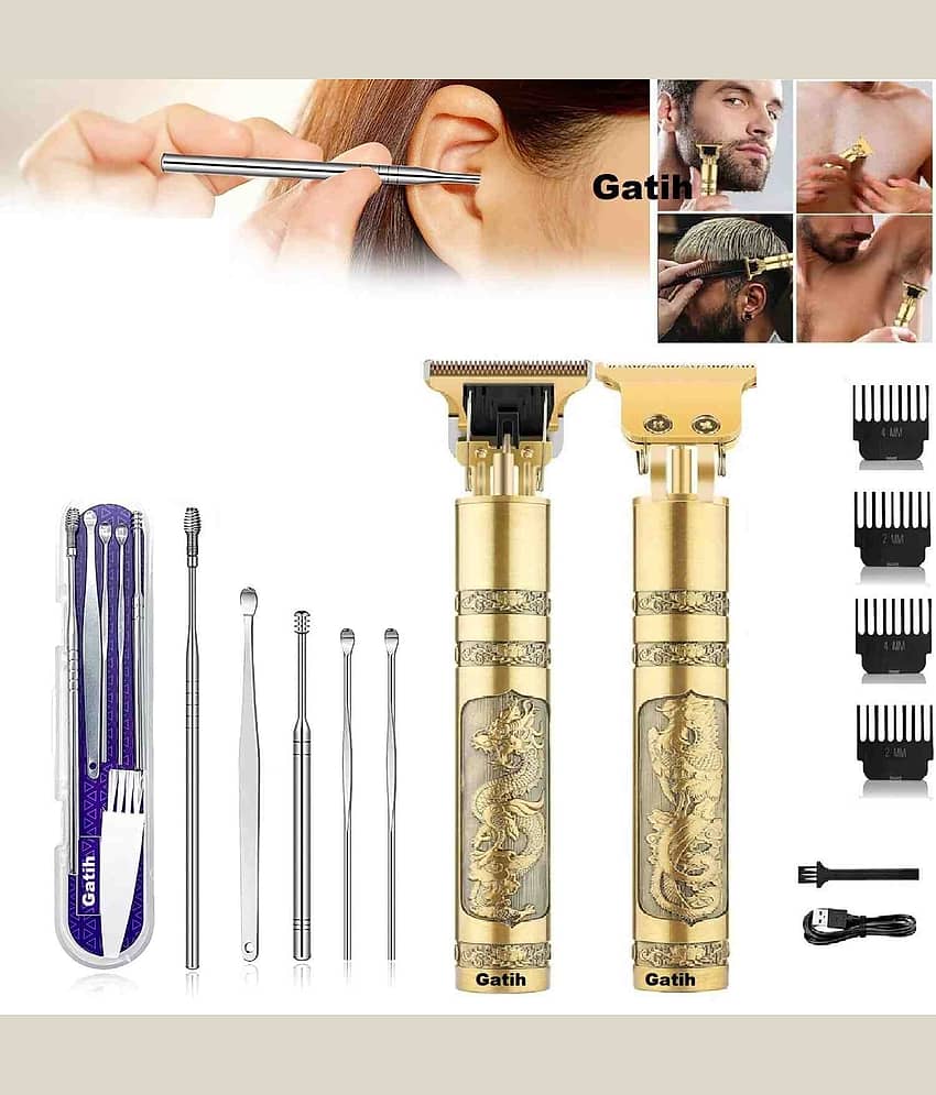 Gatih Trimmer +Wax Cleaner Gold Cordless Multigrooming Kit With 120 minutes Runtime