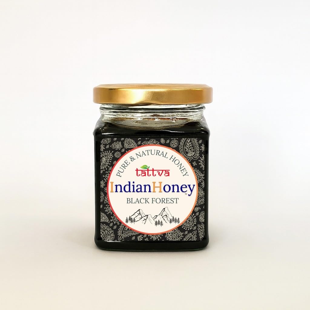 IndianHoney Black Forest Honey | Pure & Natural | Unprocessed, Unfiltered, No Added Sugar | Rich in Minerals & Antioxidants | Ethically Sourced Raw Honey | 230g Glass Jar