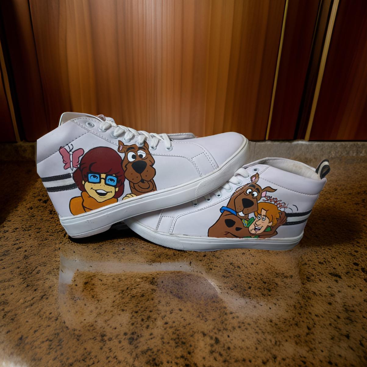 Custom Hand-Painted Scooby-Doo High-Top Sneakers