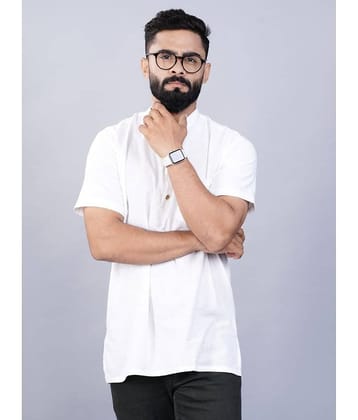 QuaClo - White Cotton Men's Shirt Style Kurta ( Pack of 1 )