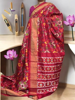 Pochampally Ikat Silk Red Patola Sari