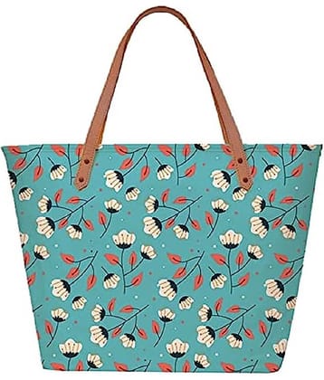Lychee Bags Tote Bag Canvas Set of 1 ( Blue )