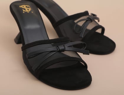 Black Mesh kitten heels-35