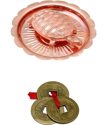 Goodluck Brown Fengshui - 1 Turtle Set And 3 Lucky Coin Set