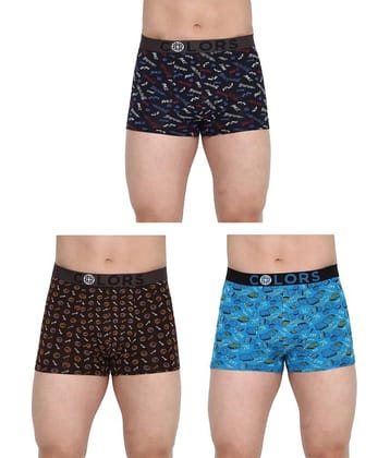 COLORS by Rupa Frontline Multicolor Cotton Men's Trunks ( Pack of 3 )