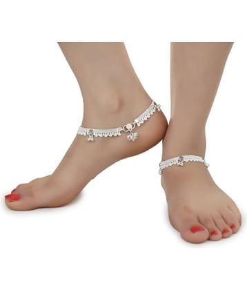 AanyaCentric - Silver Anklets ( Pack of 1 )