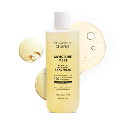 Conscious Chemist® Multi-Oil Body Wash Shower Gel | 300ml | Moisturizing Body Wash for Men & Women | Hydrates Dry Skin, Enhances Glow & Softness | Gentle Formula, Suitable for All Skin Types Conscious Chemist® Multi-Oil Body Wash Shower Gel | 300ml | Moi
