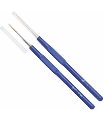 Jyoti Crochet Hook Steel (Gold Point) with Plastic Handle for Thread Work, Hand Knitted Sewing DIY Craft Weaving Needle, Ideal for Sweaters, Purses, Scarves, Hats, 15518 (6"/15cm of Size 4-8) - 5 Pcs