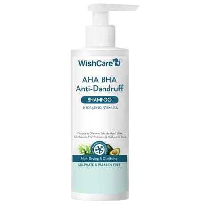 WishCare Hydrating Anti Dandruff Shampoo | 100% Dandruff Reduction | Removes Flakes & Hydrates Scalp | Proven Clinically | Piroctone Olamine, Salicylic Acid, AHA & BHA | Paraben & Sulphate Free | For Women And Men | 250ml WishCare Hydrating Anti Dandruff