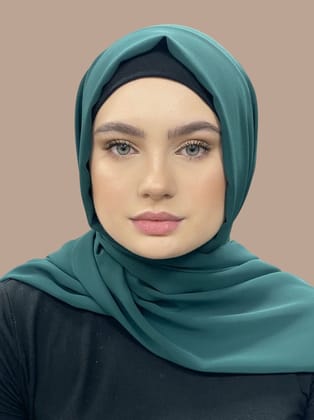 Premium Chiffon Hijab - Pine Green-Pine Green