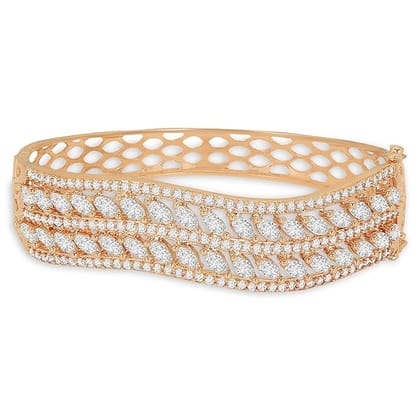 Rose Gold-Plated Handcrafted Bangle Bracelet with American D