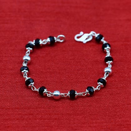 925 sterling silver customized black beads Nazariya bracelet, protect from evil eyes, new born baby bracelet stylish jewelry from india bbr9