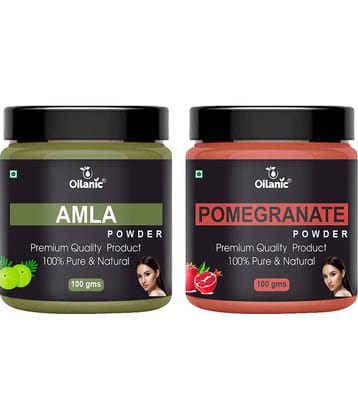 Oilanic 100% Pure Amla Powder & Pomegranate Powder For Skin Hair Mask 200 g Pack of 2