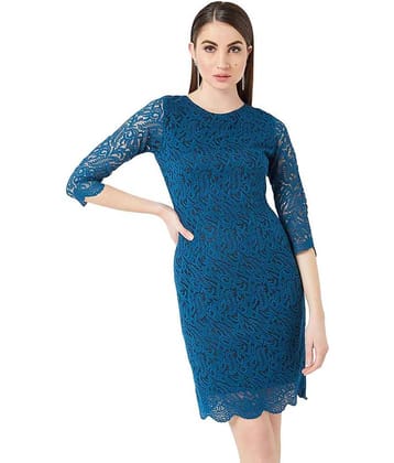 Miss Chase Women Lace Bodycon Dress ( Blue )