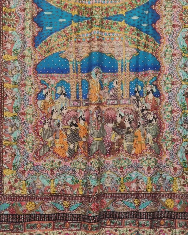 Pure Pashmina Darbar Shawl โ Handcrafted Kashmiri Royal Wrap for Gifting & Wedding Elegance | Heritage Design Inc
